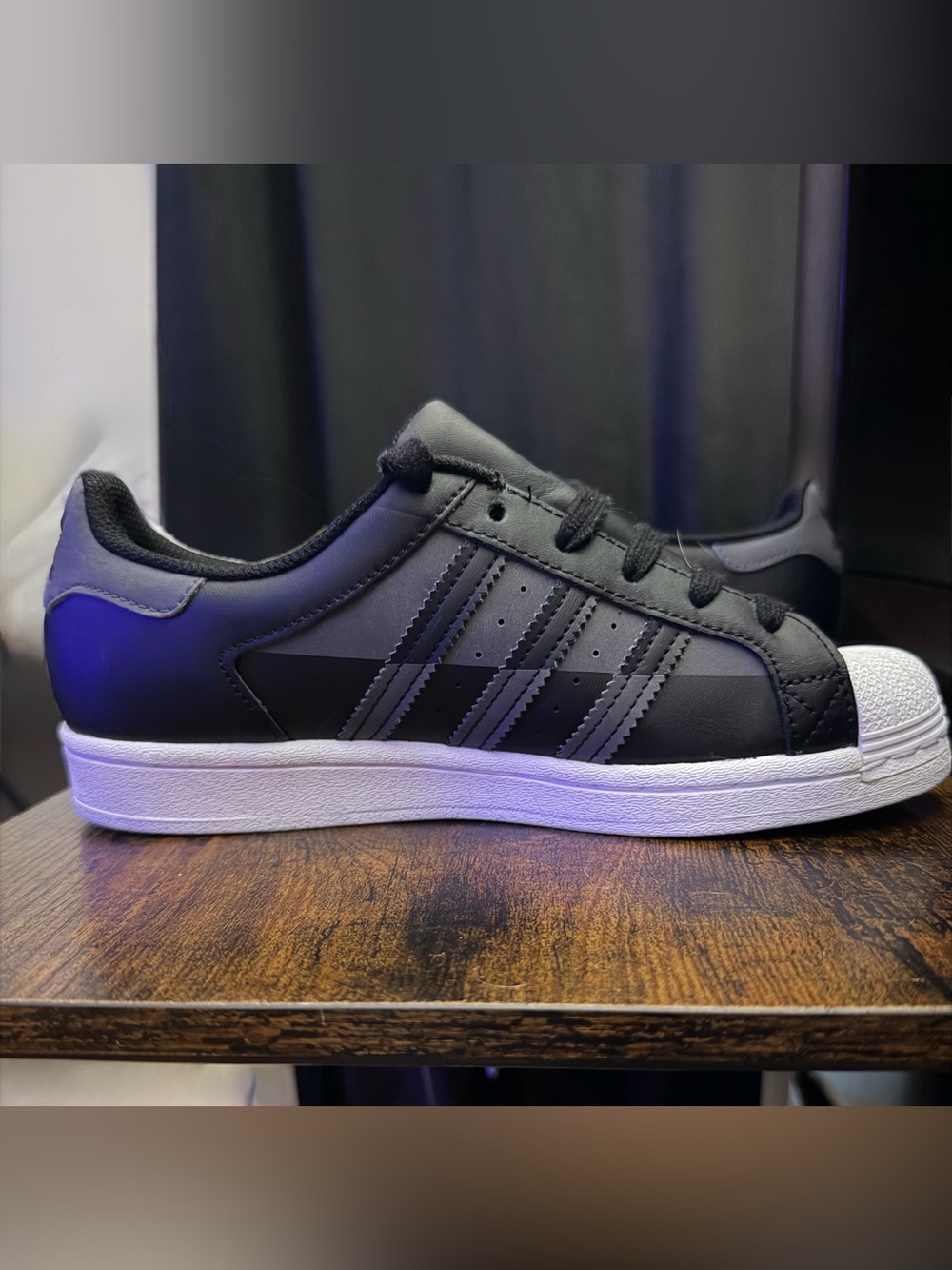 Adidas Superstar Kids Black and White Shell Toe Sneakers